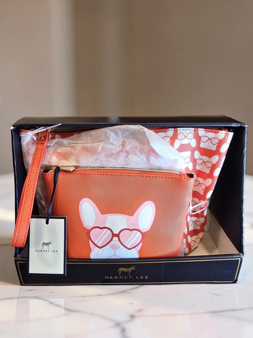 Dabney Lee French Bulldog 2-Piece Cosmetic Pouch Set